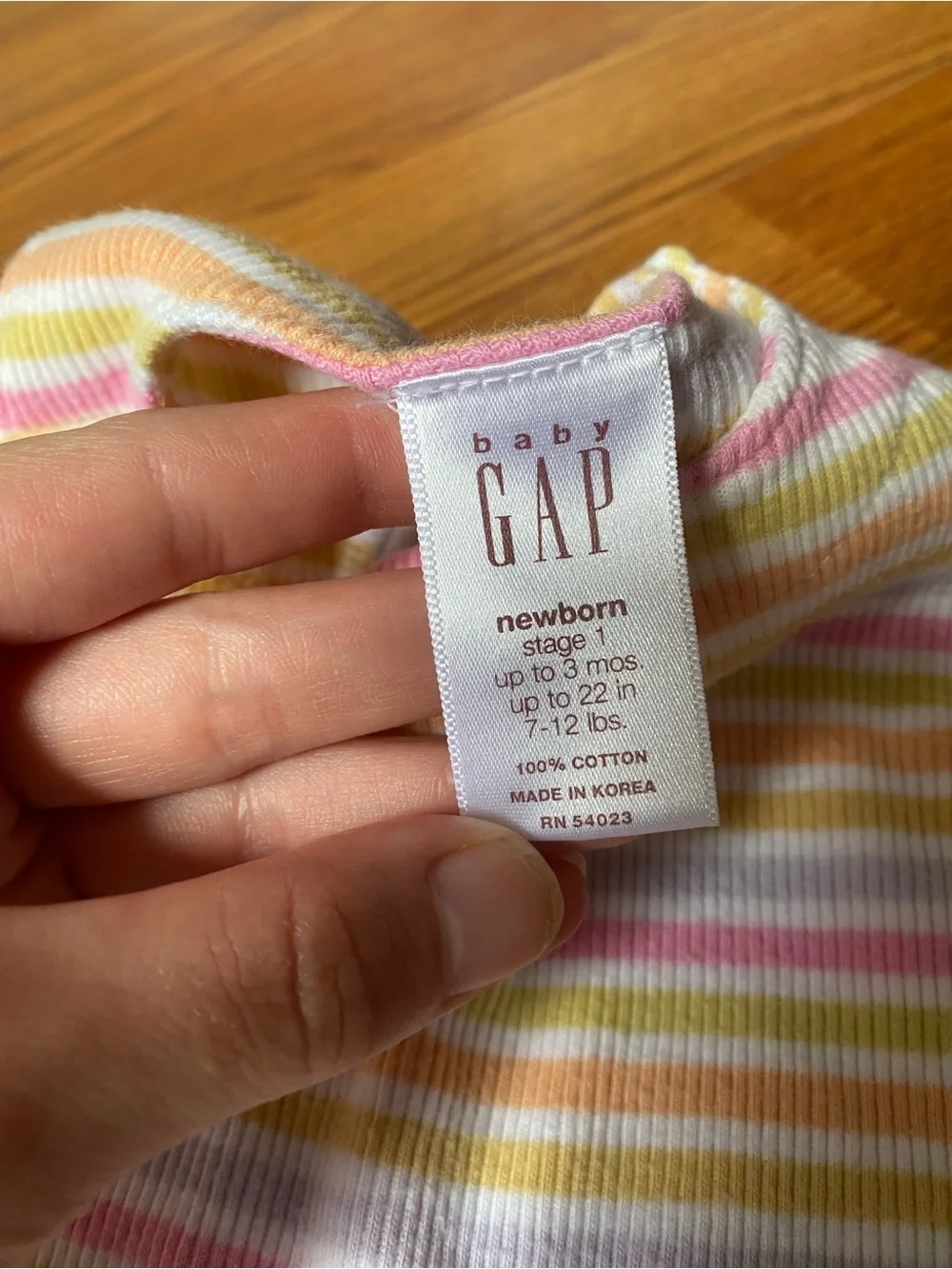 Y2K GAP Striped Ribbed One-Piece Romper - Pastel Pink, Yellow & White